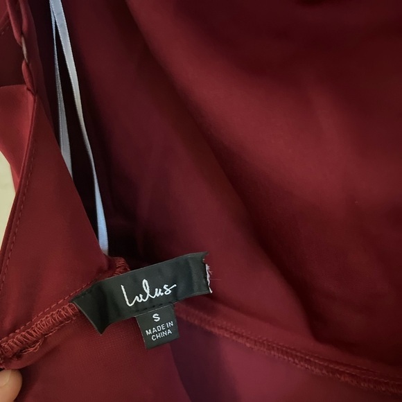 NWOT Unforgettable Love Wine Red Satin Cowl Neck Faux-Wrap Maxi Dress - Picture 7 of 7